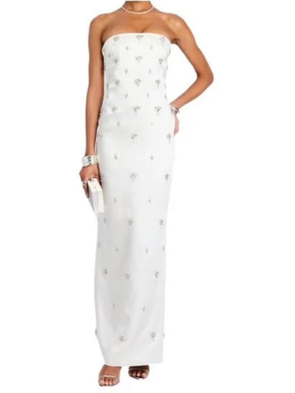 Retrofete Ivory Strapless Beaded Column Gown - bridal events